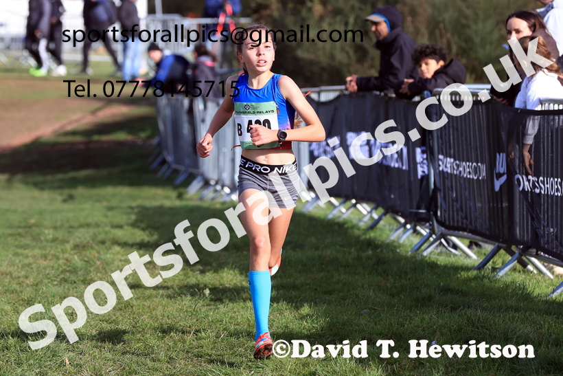 Girls Under-13s 2025 National Cross Country Relays, Berry Hill Park, Mansfield. Photo: David T. Hewitson/Sports for All Pics
